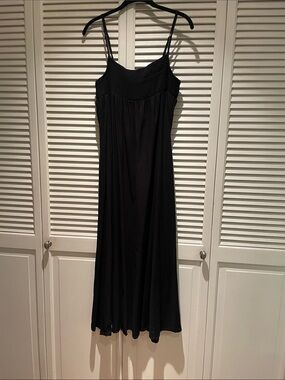 Zara Linen smock black midi / maxi dress sz L